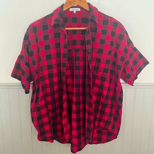 Madewell short sleeve button up flannel